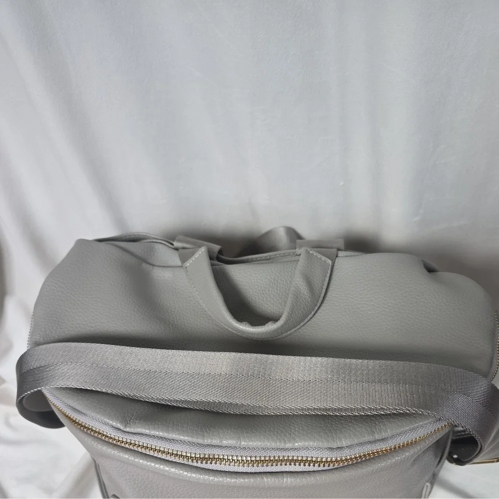Fawn Design The Original Diaper Bag Gray Vegan Leather Convertible Backpack Tote